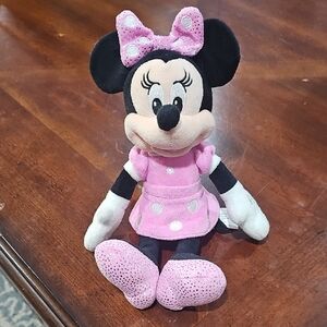 Disney Minnie Mouse Plush in Pink and Black 10 Inch Stuffed Animal Stuffie